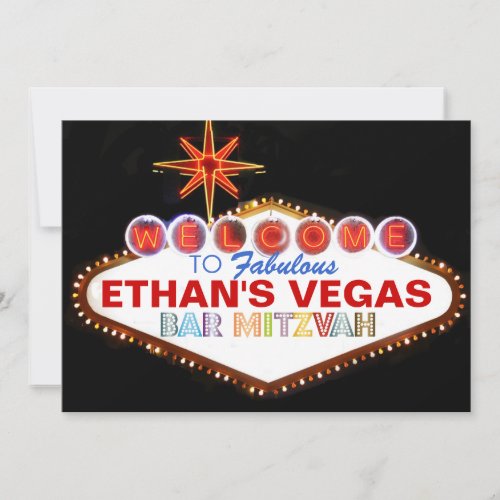PixDezines las vegas bar Mitzvah Custom Invites