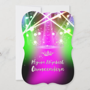 PixDezines Laser Lights Quinceanera/Sweet 15 Invitation