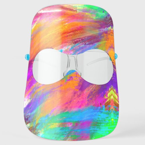 PixDezines LBGT Pride Month Crayon Rainbow Face Shield