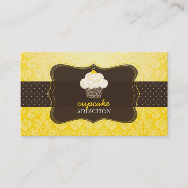 PixDezines lemon zest cupcake/pâtisserie Business Card (Front)
