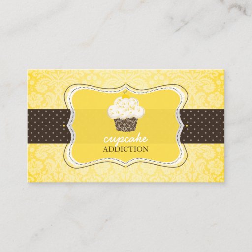 Customizable PixDezines lemon zest cupcake/pâtisserie Business Card