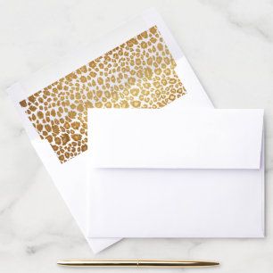 PixDezines Leopard Faux Gold Foil Envelope Liner