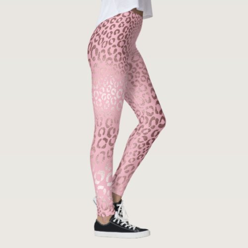 PixDezines LeopardFaux Rose GoldDIY background Leggings