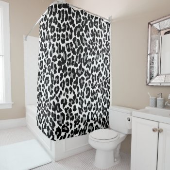 Pixdezines Leopard/grey/black/diy Background Shower Curtain by PixDezines at Zazzle