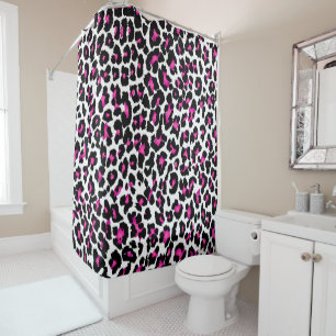 PixDezines Leopard/Pink/Black/DIY background Shower Curtain