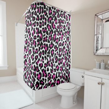 Pixdezines Leopard/pink/black/diy Background Shower Curtain by PixDezines at Zazzle
