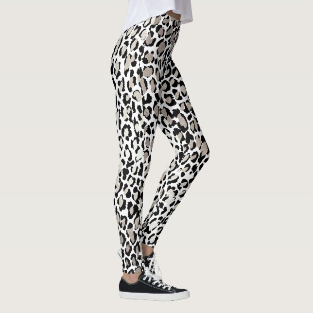 PixDezines Leopard Print/Silver Tone Leggings (Right)