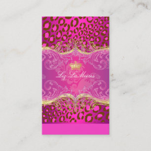 PixDezines Leopard spots / framboise Business Card