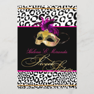 PixDezines Leopard Sweet 16 Masquerade/DIY color!! Invitation