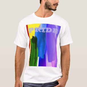 PixDezines LGBT Brushed Watercolor Rainbow T-Shirt
