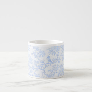 PixDezines Light Blue Chinoiserie, Bird Peonoies Espresso Cup