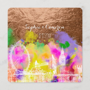 PixDezines LONDON COLOR RUN/FAUX COPPER Invitation