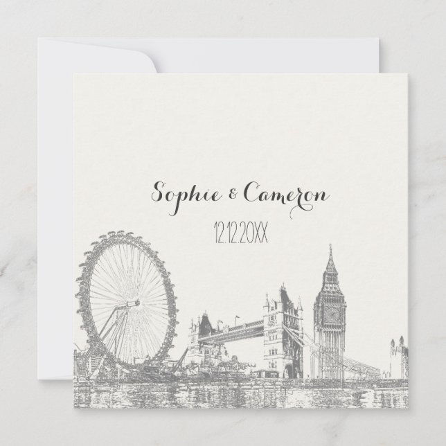 PixDezines london/DIY background color Invitation (Front)