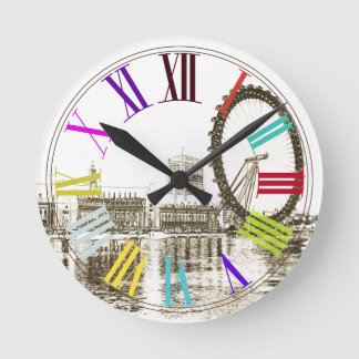 PixDezines london eye/DIY background color Round Clock