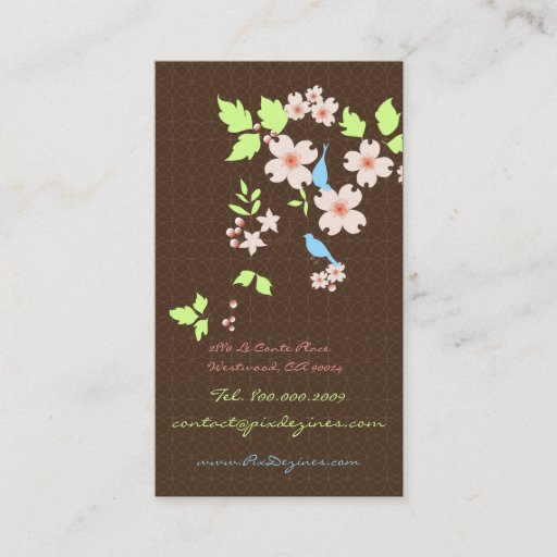 Customizable PixDezines love birds+dogwood branch/diy colors Business Card Template