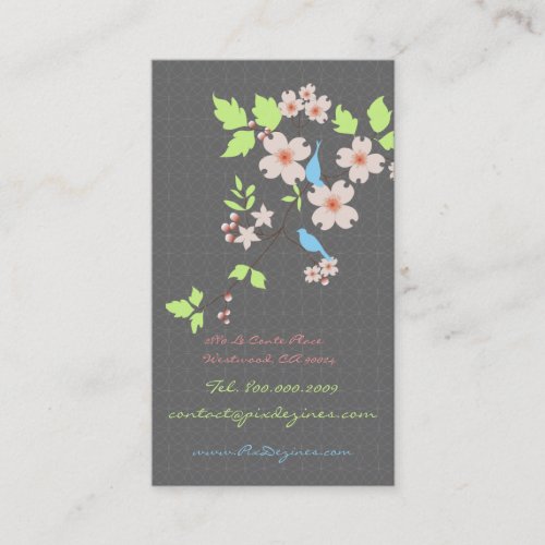 PixDezines love birds+dogwood branch/diy colors Business Cards