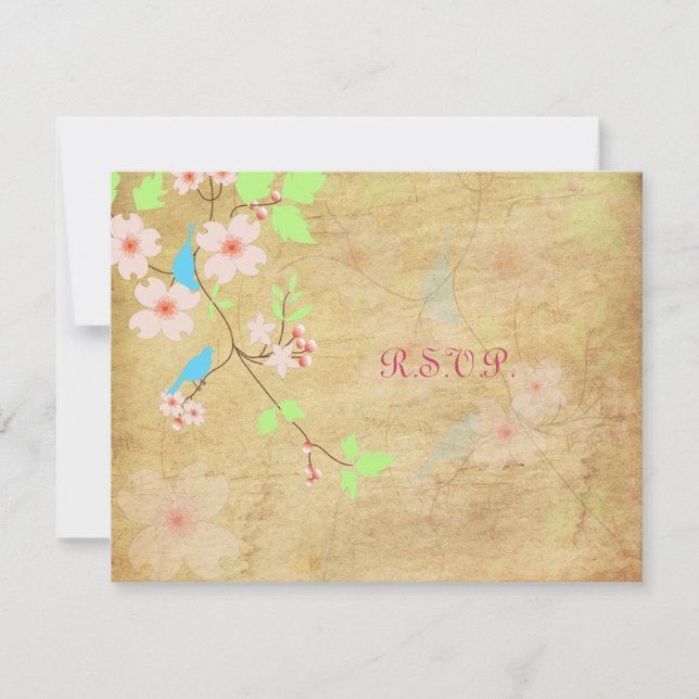 PixDezines Love Birds RSVPs require 5x7 Invites (Front)