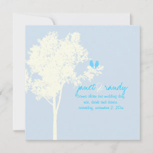 PixDezines Love Birds, Snow Ash Tree/DIY color! Invitation