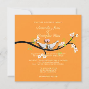 PixDezines Love Birds/White Doves Invitation