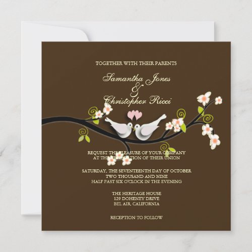 PixDezines Love BirdsWhite Doves Invitation