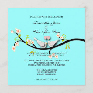 PixDezines Love Birds/White Doves Invitation