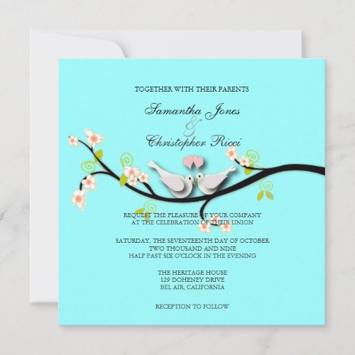 PixDezines Love BirdsWhite Doves Invitation