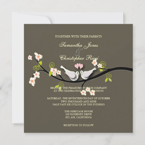 PixDezines Love BirdsWhite Doves Invitation