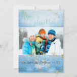 PixDezines Love+Light Hannukkah/snow+Bokeh Holiday Card