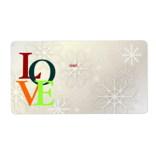 PixDezines Love, Snowflakes White + Pearl Label