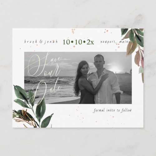 PixDezines Lush Green Foliage Save our Date Postcard