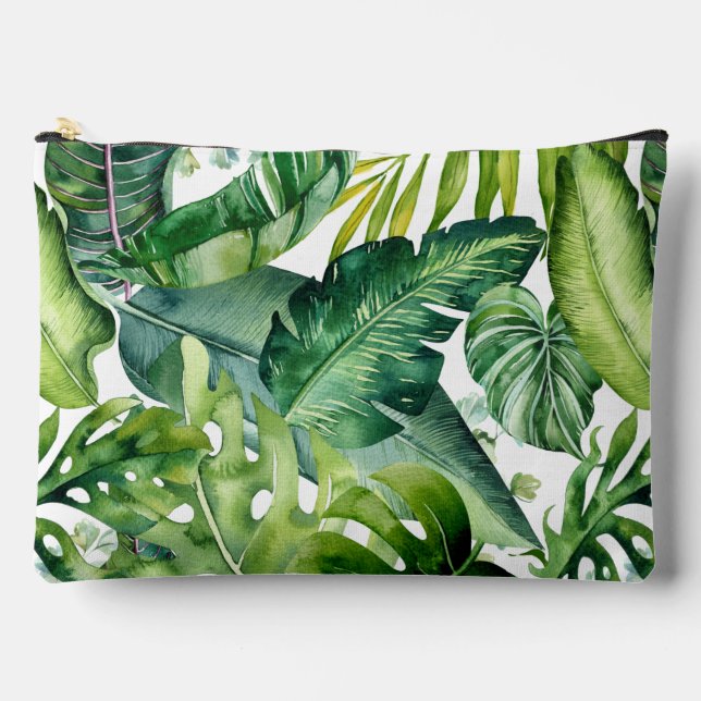PixDezines Lush Greenery Tropical Foliage Accessory Pouch (Front)