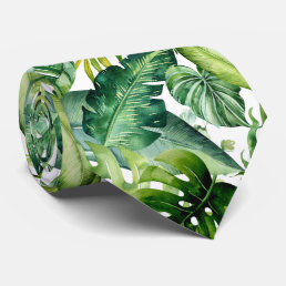 PixDezines Lush Greenery Tropical Foliage Neck Tie