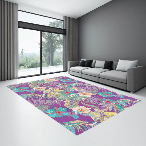 PixDezines Lush H2 Hawaii Floral Foliage DIY Color Rug