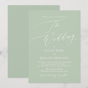 PixDezines Luxe Calligraphy DIY Colors Celadon Invitation