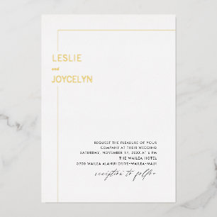 PixDezines Luxe Calligraphy Minimalist Foil Invitation