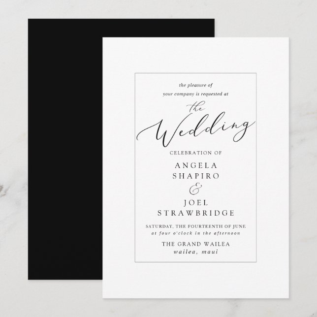 PixDezines Luxury Calligraphy Wedding Invitation (Front/Back)