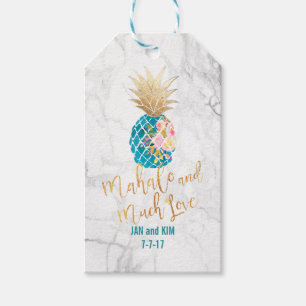 PixDezines Mahalo/Aloha Pineapples/Marble Gift Tags