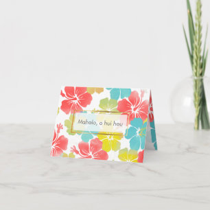 PixDezines mahalo, o hui hou/hibiscus Letterpress Thank You Card