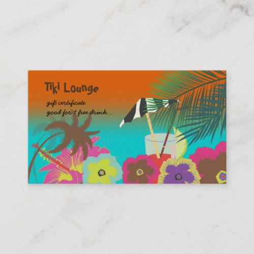 PixDezines Maitai, gift certificate Business Card Template