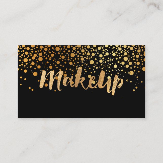 PixDezines Makeup Artist/Dazzled Faux Gold Specks Business Card (Front)