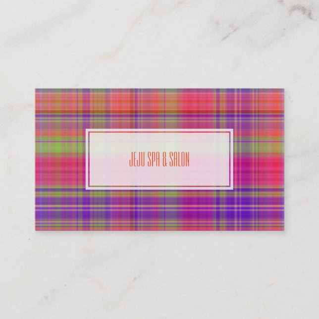 PixDezines malibu plaid Business Card (Front)