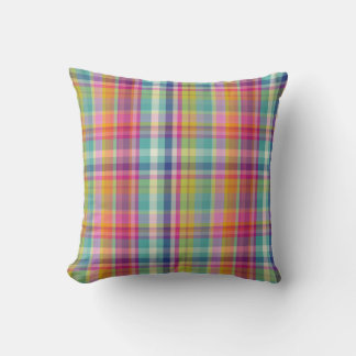 PixDezines malibu plaid Throw Pillow