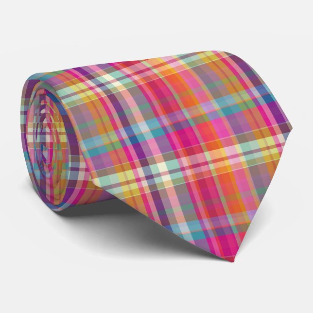 PixDezines malibu plaid Tie (Rolled)