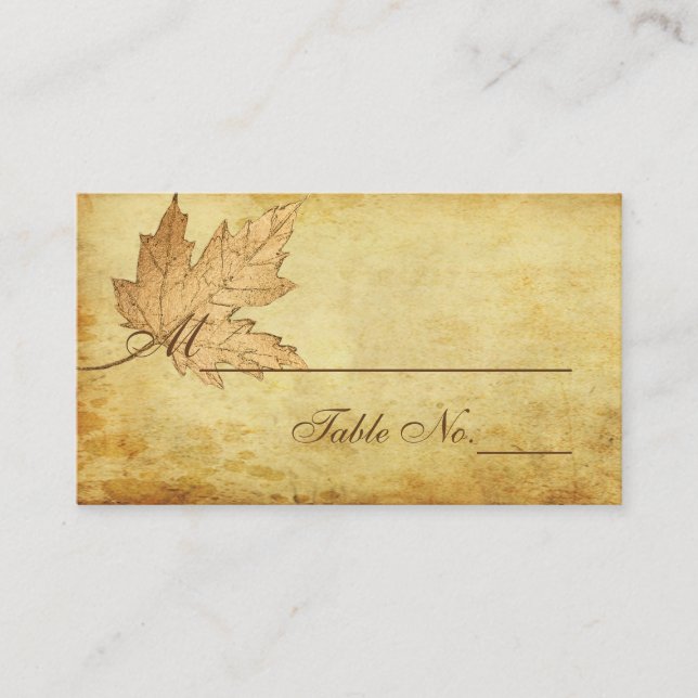 PixDezines Maple Leaves/Faux Gold/Place Cards (Front)