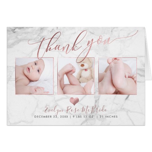 PixDezines Marble Baby Shower/Photos Thank You (Front Horizontal)