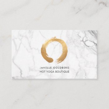 Pixdezines Marble/circle Of Life/faux Gold Business Card by Zen_Shop at Zazzle