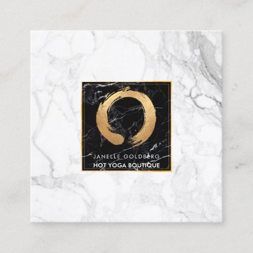 PixDezines MarbleCircle of LifeFaux Gold Square Business Card