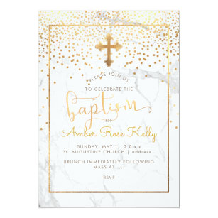 Gold Baptism Invitations 9