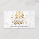 Pixdezines Marble Faux Gold Crystal Chandelier Business Card at Zazzle