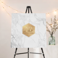 PixDezines Marble Faux Gold Logo Sign In Mitzvah